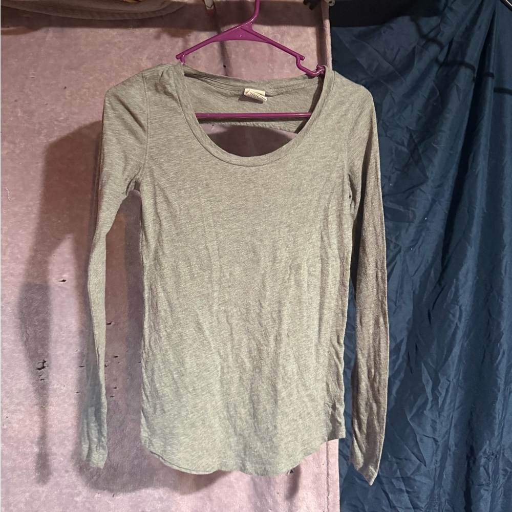 PINK Victoria's Secret Gray Long Sleeve Top